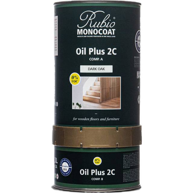 Rubio Monocoat Wood Stain & Finish 650 ft - Dark Oak | Oil Plus 2C | Quick-Dry  Eco-Friendly Linseed Wood Oil for Indoor Use  Includes Accelerato