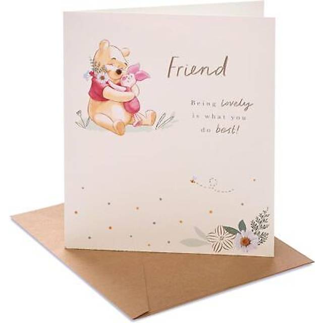 Disney winnie the pooh & piglet design friend birthday card