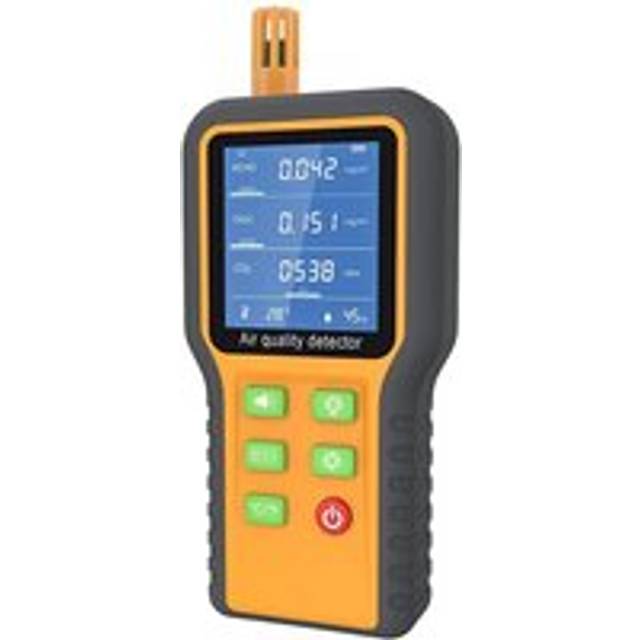 Tlily - Air Quality Monitor CO2 Formaldehyde Detector TVOC/Temp./Humidity Indoor with Buzzer Prompt,Backlit Screen