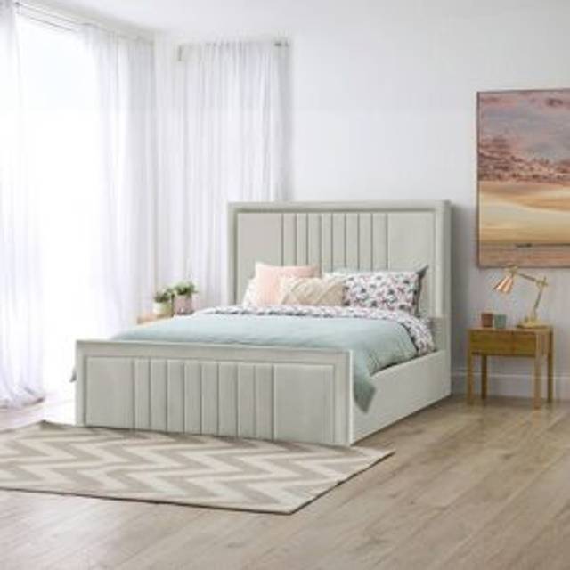 Niels Storage Bed - Silver (Super King (6&#39;))