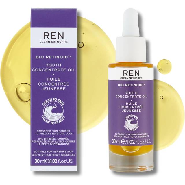 REN Bio Retinoid Youth Concentrate Oil, 30ml ? Anti-Aging Face Oil with Bidens Pilosa and Rosehip Oil, Retinol-Alternative for Sensitive Skin, Reduces