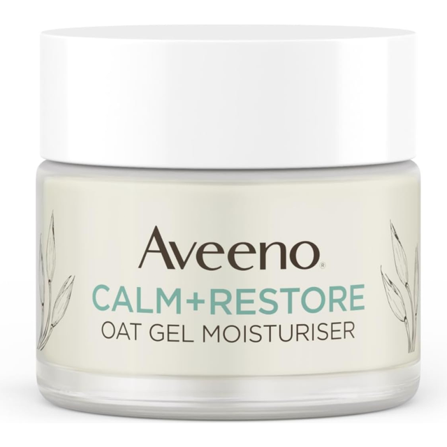 Aveeno Face Calm+Restore Oat Gel Moisturiser (1x 50ml), Face Moisturiser to Instantly Soothe and Replenish the Skin's M