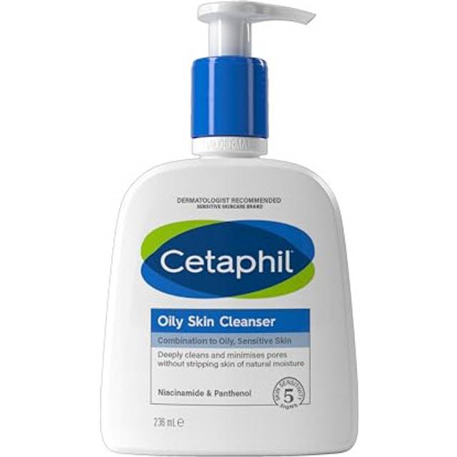 Cetaphil Oily Skin Cleanser, 236ml, Face Wash, For Combination to Oily Sensitive Skin, With Niacinamide