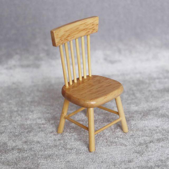 (table, One size) 1/12 Scale Dollhouse Dining Furniture Wooden Model Miniature Toys , chair