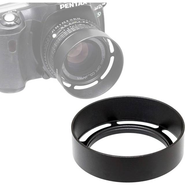 Fotasy Metal 46mm Vented Lens Hood  46mm Metal Hood  46mm Lens Hood for Fuji Leica Leitz Panasonic Olympus Panasonic Sony Lens  46mm Screw-in Lens Hoo