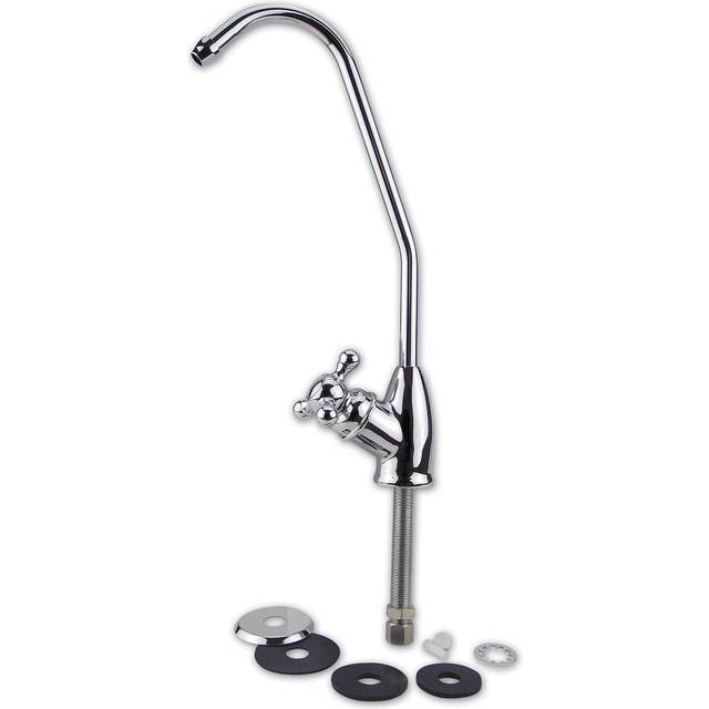 Chrome water filter tap with bobble foot valve for all water filter systems