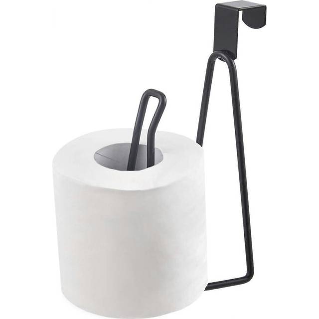 (As show, One size) Toilet Paper Holder, Metal Toilet Paper Roll Holder Dispenser Reserve for Bathroom Storage and Organization - Black