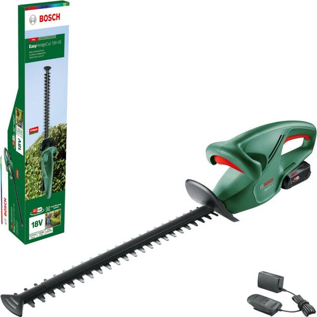 Bosch Cordless Hedge Cutter EasyHedgeCut 18-45 (without battery, 18 Volt system, blade length 45 cm, in carton packaging)