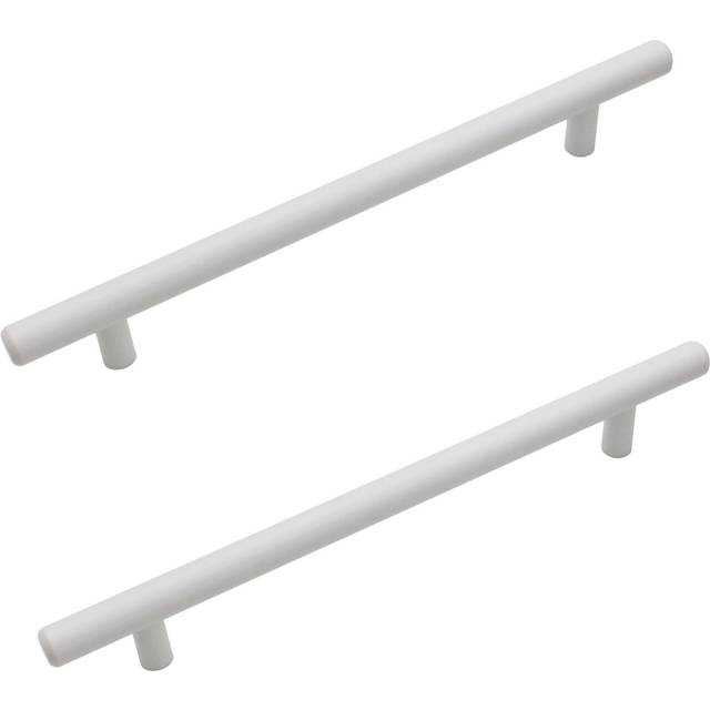 White cupboard knob handles t-bar kitchen cabinet handle set pair - matt white