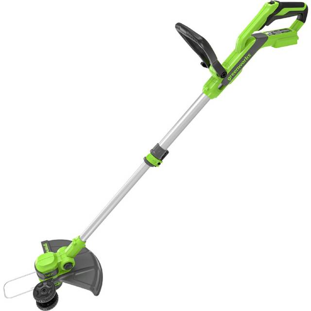 Greenworks 40V Cordless Strimmer Lawn Edger With Wheel For Small To Medium Gardens, 33cm Cutting Width, Autofeed 1.65mm Nylon Line, WITHOUT 40V