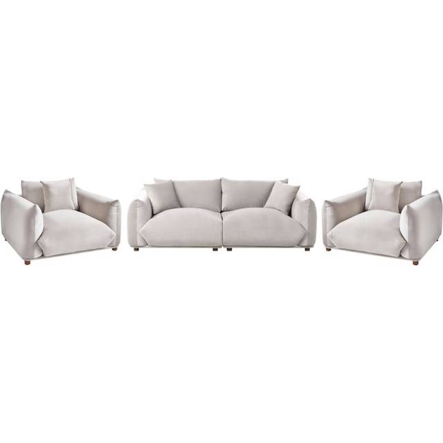 Velvet Living Room Set Taupe LUVOS