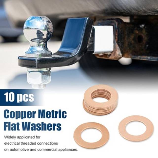M13 X 23mm X 1mm Copper Crush Washers Flat Car Sealing Gaskets Plate Rings 10pcs