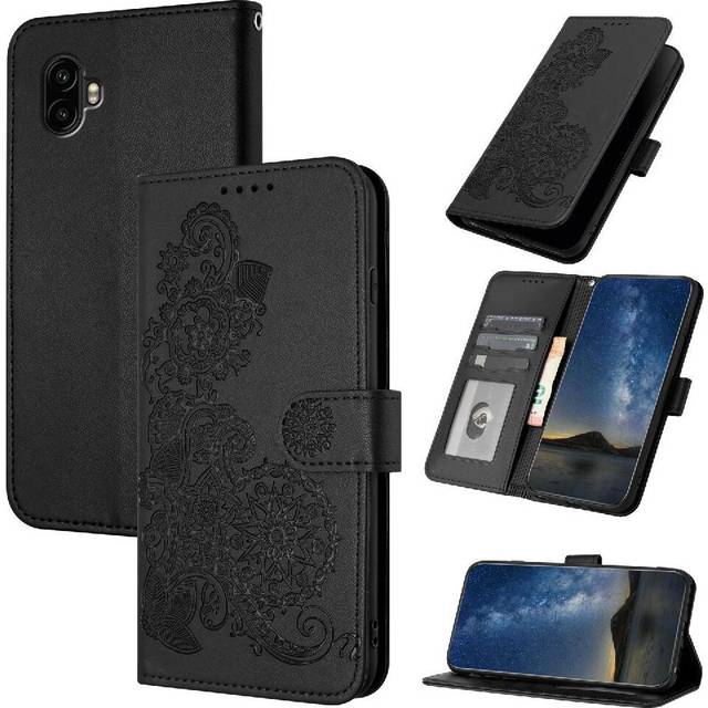 (Black) Flip Case for Samsung Galaxy Xcover 7 Pro Kickstand Protective Pu Leather Magnetic Closure with Card Slot Stand Flip Folio Book