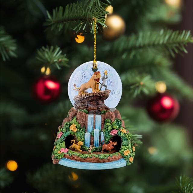 (1pc) 1pc Acrylic Lion and Friends Snow Globe Ornament - Christmas Tree Decoration