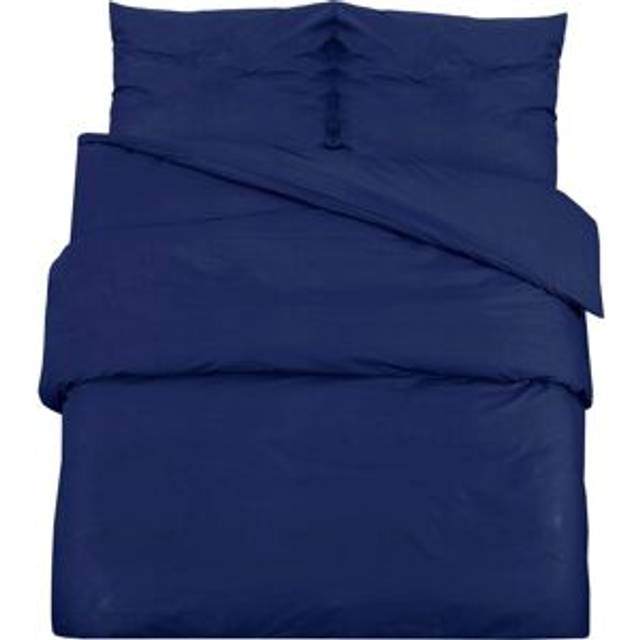 Black Egyptian Quality Cotton Traditional Duvet Cover Set - Navy Blue (220 x 240 cm + 65 x 65 cm)