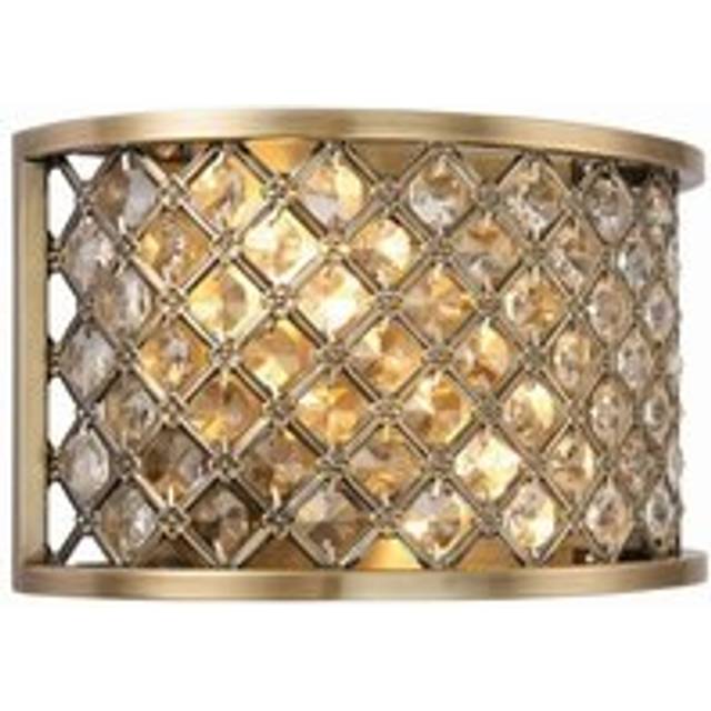 Ensora Lighting Colette Crystal 2 Light Wall Light, Gold