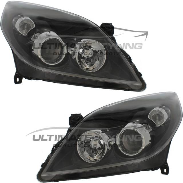 Headlights Vauxhall Vectra C 2005-2009 Black Inner Headlamps 1 Pair Left & Right