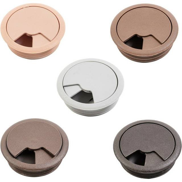 60mm White PC Computer Desk Plastic Grommet Table Cable Tidy Wire Hole Cover