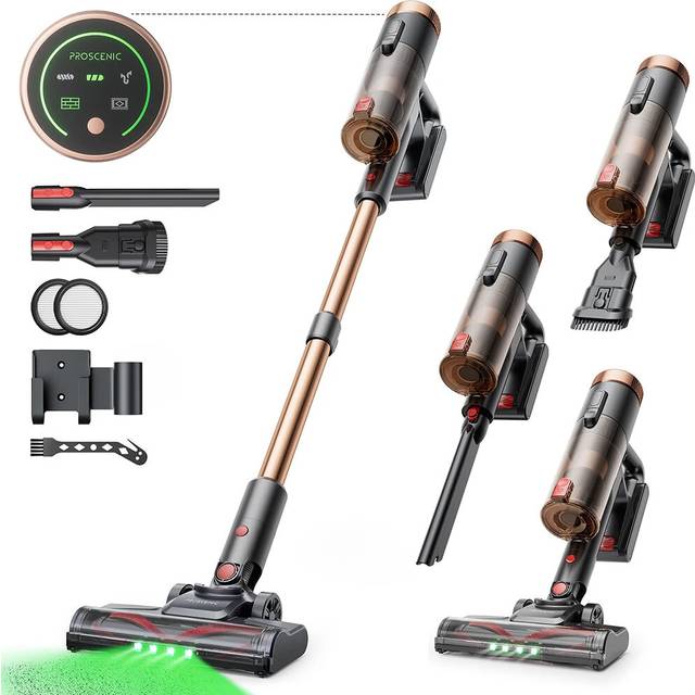 Proscenic P11 Ultra Sladdlös Dammsugare, 40kPa Sugkraft, 40 min Drifttid, Trasselfri Borste, 4-lagers Filtrering, Gröna LED-strålkastare