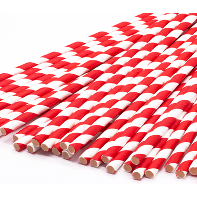 Paper Drinking Straws Retro Stripe Eco Friendly Biodegradable Disposable 144pc