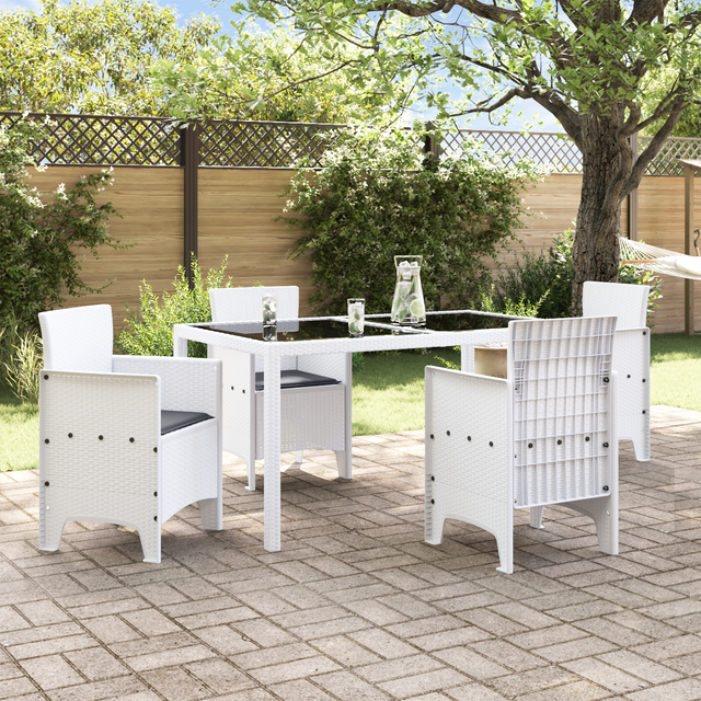 Trädgård Stol 4 pcs Vit 53 x 49 x 85 cm PP