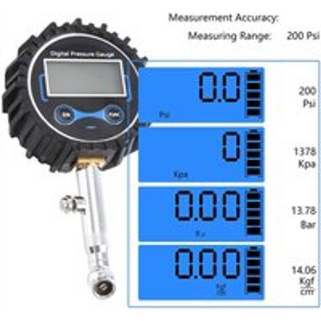 Tlily - Digital Tire Pressure Gauge for Cars Tire Gauge Heavy-Duty Air Pressure Gauge, Electronic Tire Pressure Gauge
