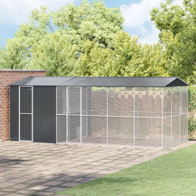 vidaXL Bird Cage Anthracite 645 x 310 x 247 cm Galvanised steel