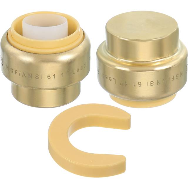 2 Pcs End Cap Stop Valve 1 Compression Water Shut Off Valve Gold