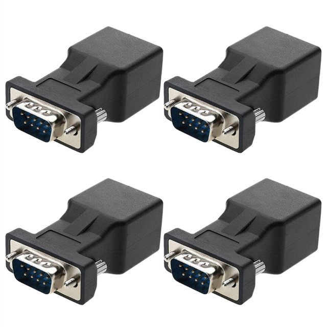 4 Pack VGA Extender Male to RJ45 CAT5 CAT6 20M Network Cable