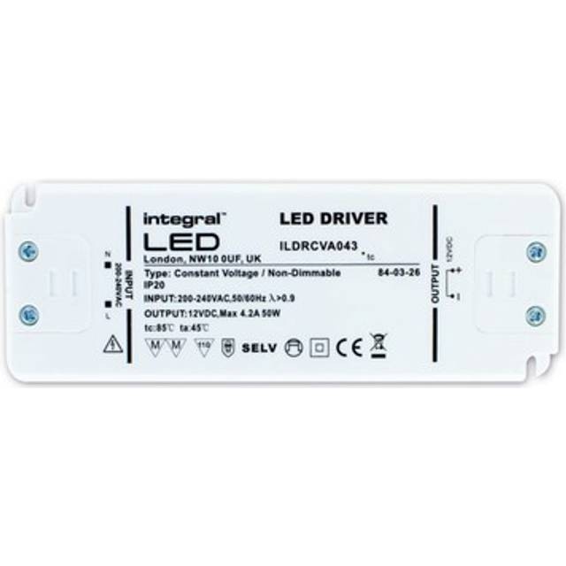 Integral Non-Dimmable 12V DC IP20 LED Strip Constant Voltage Driver 50W
