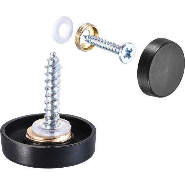 Mirror Screws, 19mm/0.75, 12packwire Drawing, Black 304 Stainless Steel