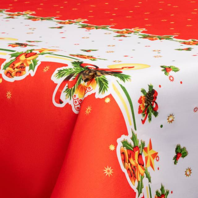 Textil vaxduk med akrylbeläggning - Med julmotiv - Christmas lights - 140 cm bred - På metervara
