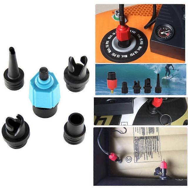 (As show, One size) Electric Pump Adapter Inflatable Boat Air Valve Adaptor 4 Nozzle Accessory