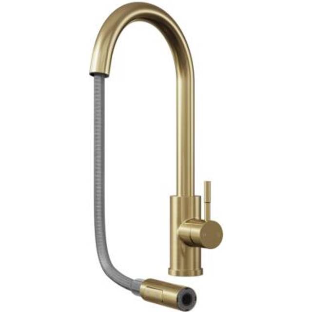 Liquida Ct455Br Single Lever Pull Out Brushed Brass Kitchen Mixer Tap - One Size