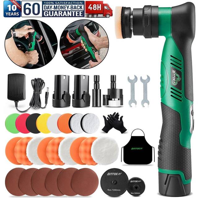 Batoca S5 Mini Cordless Car Polisher Buffer 12v Polishing Machine Rotary Orbital