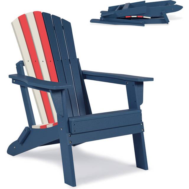 Folding Adirondack Chair HDPE Outdoor All-Weather Chair