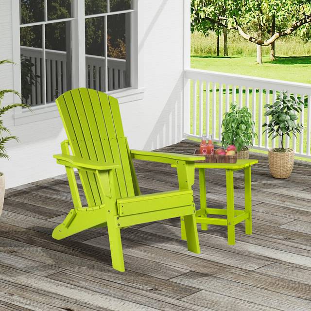 Folding Adirondack Chair HDPE Outdoor All-Weather Chair