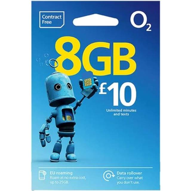 O2 Pay As You Go Sim Card, blue