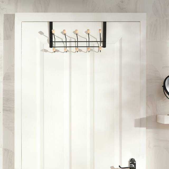 OHS Metal Wooden Over Door Hook - Black