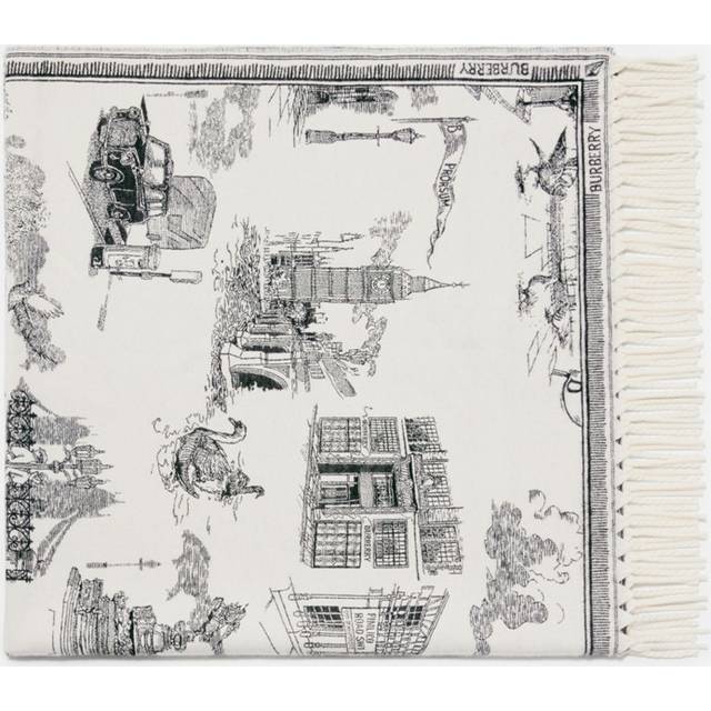 Burberry London Landmarks Cashmere Wool Blanket - Monochrome - One Size