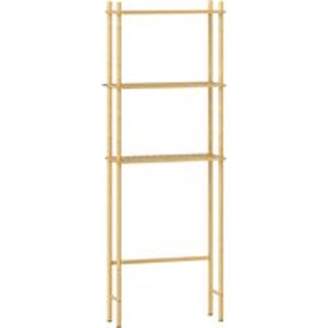 Homcom Bamboo Over Toilet Storage Unit With 3 Slatted Shelves, 3-tier Freestanding Bathroom Shelf, Bathroom Space Saver, Natural Wood Finish