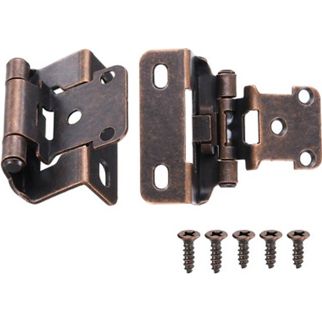 8 Pcs Cabinet Hinges, 1/2 Overlay Partial Wrap Cabinet Hinges, Oil Bronze