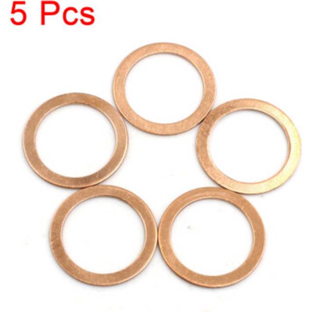 5 Pcs 26mm Inner Diameter Copper Washers Flat Sealing Gasket Rings Fitting