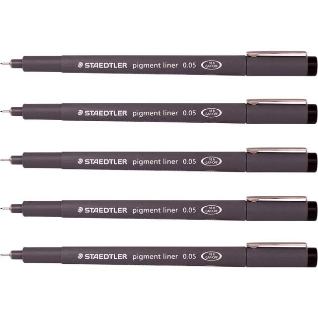 Staedtler 0.05 mm Pigment Liner Fineliner Sketching Drawing Drafting Pens Pack of 5