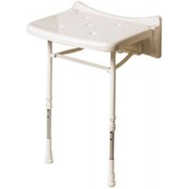 AKW 2000 Series Compact Fold Up Shower Seat - White Unpadded