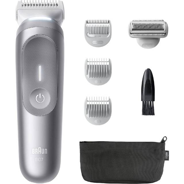 Braun Body Groomer Series 7, +6 Grooming Tools, Trim & Shave, Waterproof, BG7550, Grey, Grey