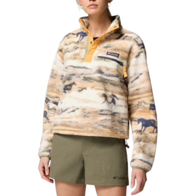 Columbia Women's Helvetia II Printed Cropped Half Snap Fleece Pullover- - Prints (XL)
