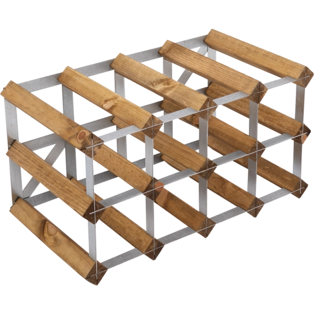 Traditional Wine Rack 12 Bottles Light Oak Wine Rack 42x22.8cm
