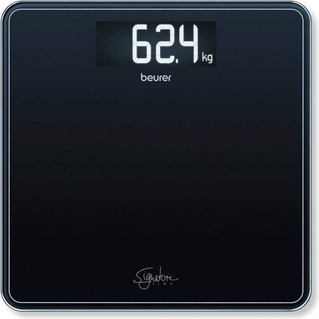 Beurer GS 400 Signature Line, glasvåg, XXL-upplyst skärm för bättre läsbarhet, lastkapacitet 200 kg, svart