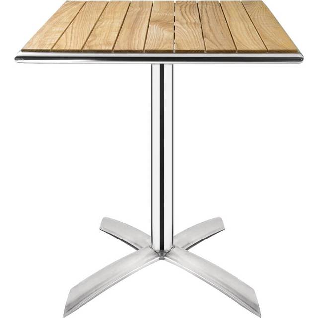 Bolero Bistro Dining Flip Top Square Table in Ash Wood - Indoor Outdoor Patio Bar Caf? Restaurant Furniture - 730x600x600mm